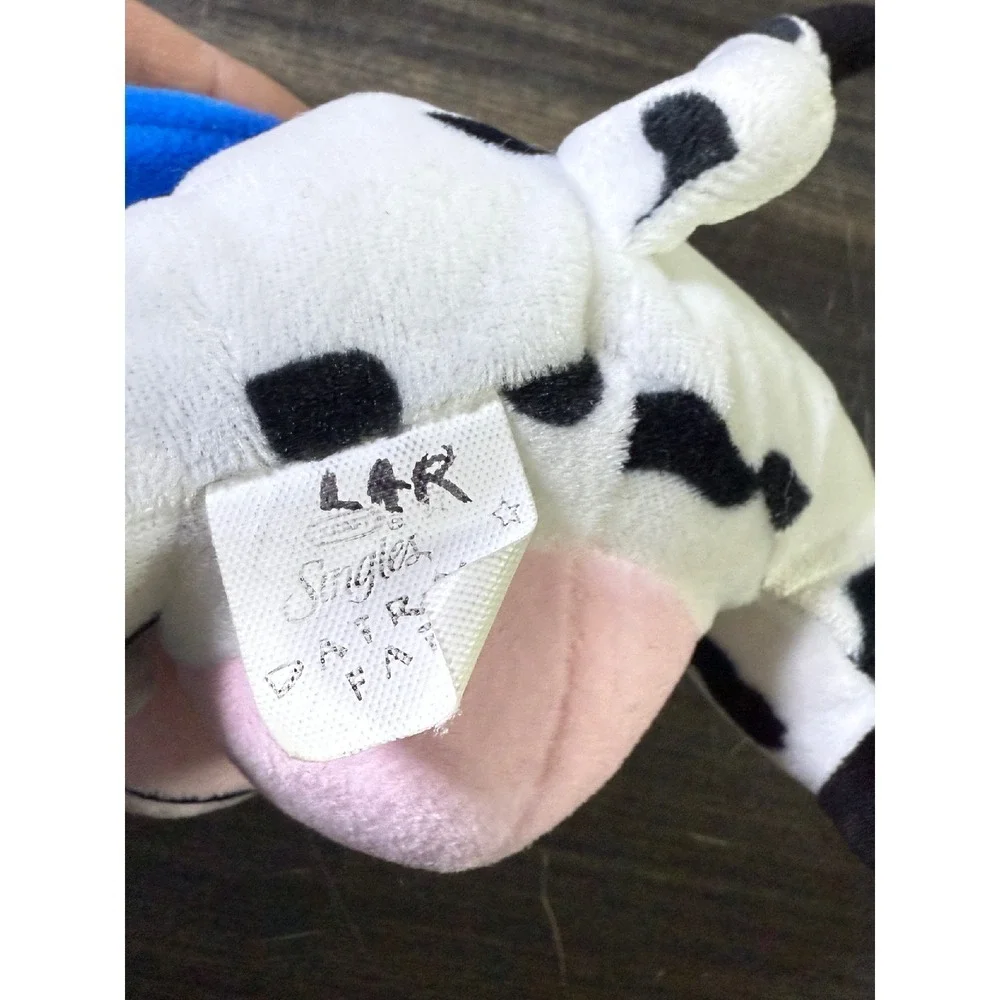 LR Plush Cow with Wings Stuffed Animal Toy Yellow Hair Black Spots Kraft Singles